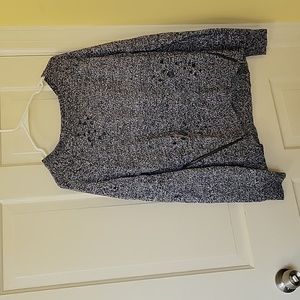 Burnout and zipper details sweater